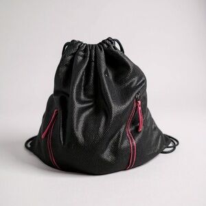 🖤 Victoria’s‎ Secret Black Pink Drawstring Backpack Gym Bag VS Sport